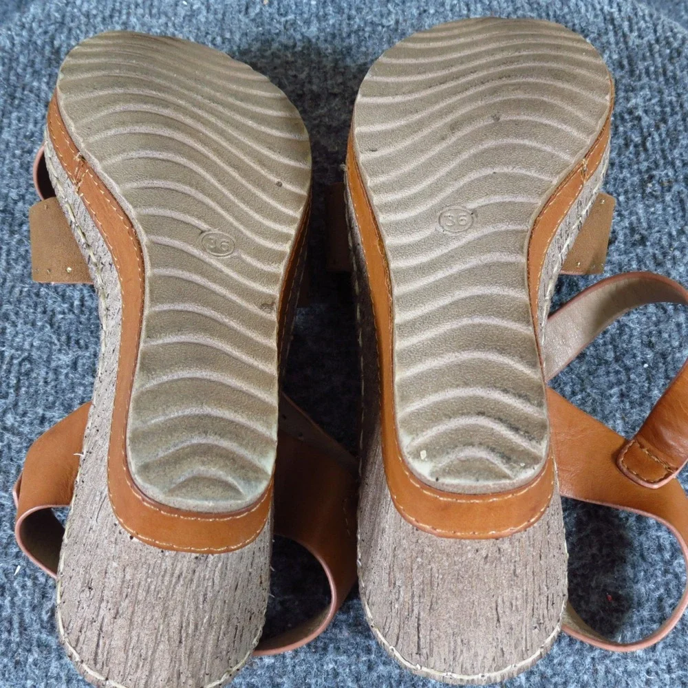Miss Colomba Capella Women Wedge Sandals Size 36 Summer Platform Brown Strappy